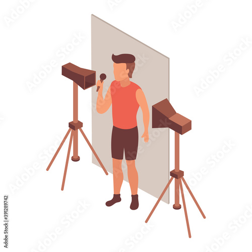 Standup Blog Isometric Composition