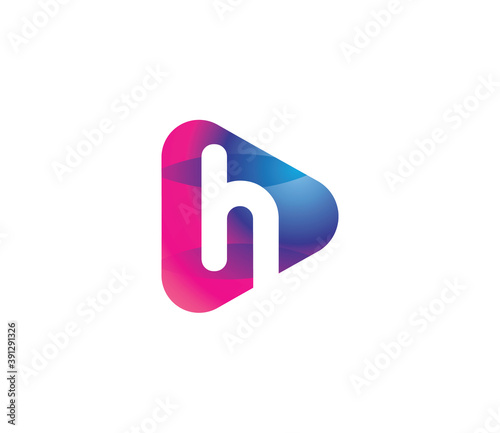 H Play Colorful Logo Design Concept