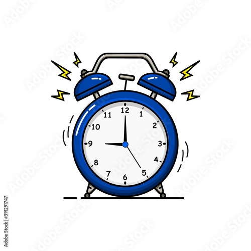 Illustration graphic vector of Alarm clock blue wake-up time