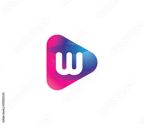 W Play Colorful Logo Design Concept