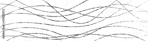 Abstract background of wavy intertwining lines, black on white