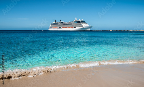 Cruise ship on the Caribbean Sea.