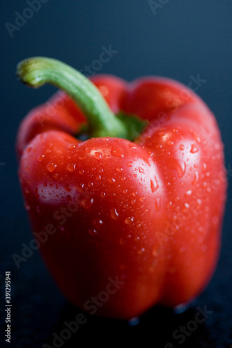 Close up of raw red bell pepper
