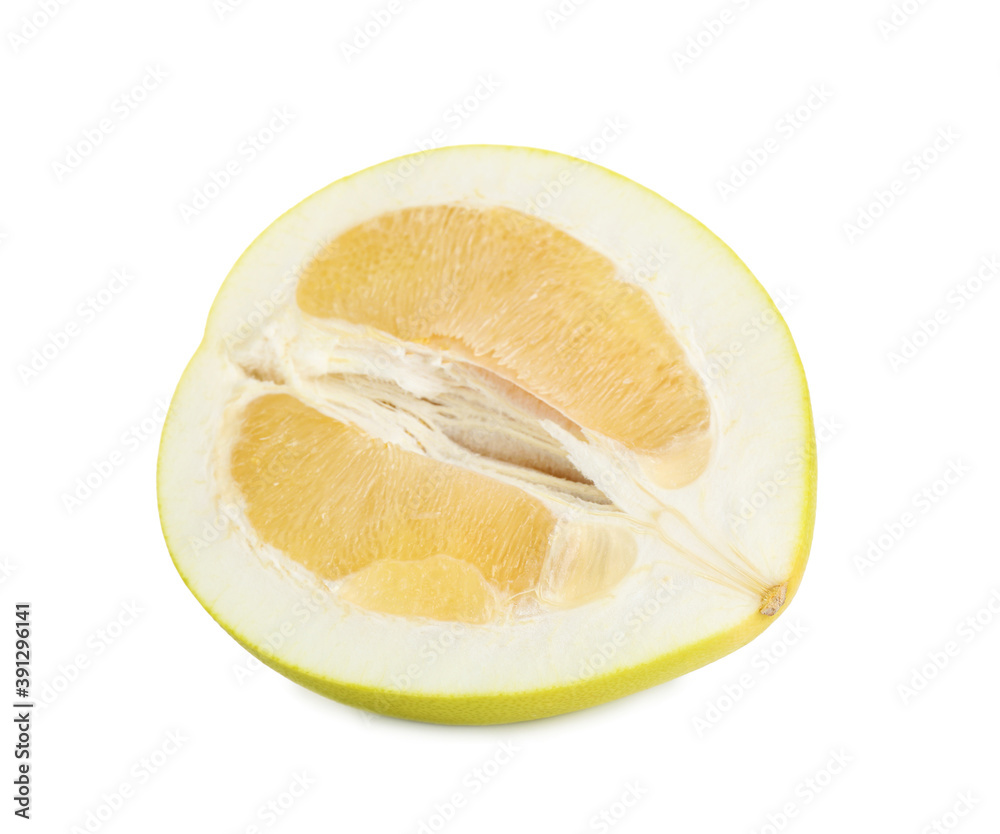 Half of fresh pomelo isolated on white Half of fresh pomelo isolated on white