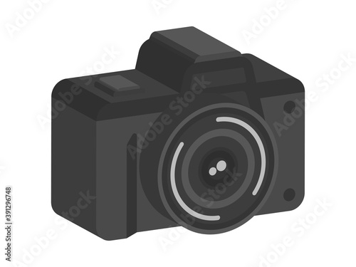 一眼レフカメラの立体イラスト