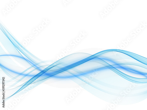 Abstract background Vector abstract blue wave.Wavy lines,abstract water flow. © lesikvit