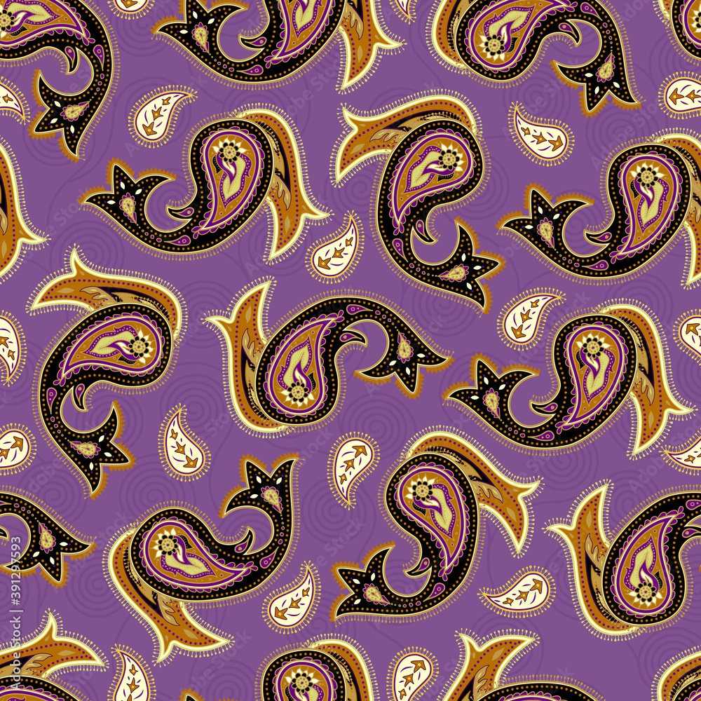 Seamless background pattern. Purple paisley pattern. Vector image Seamless background pattern. Purple paisley pattern. Vector image