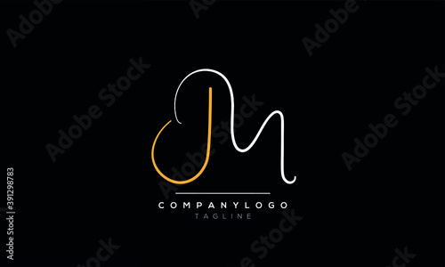 Alphabet letters Initials Monogram logo JM,MJ,M and M