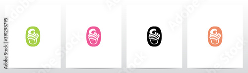 Cupcake On Letter Logo Design O