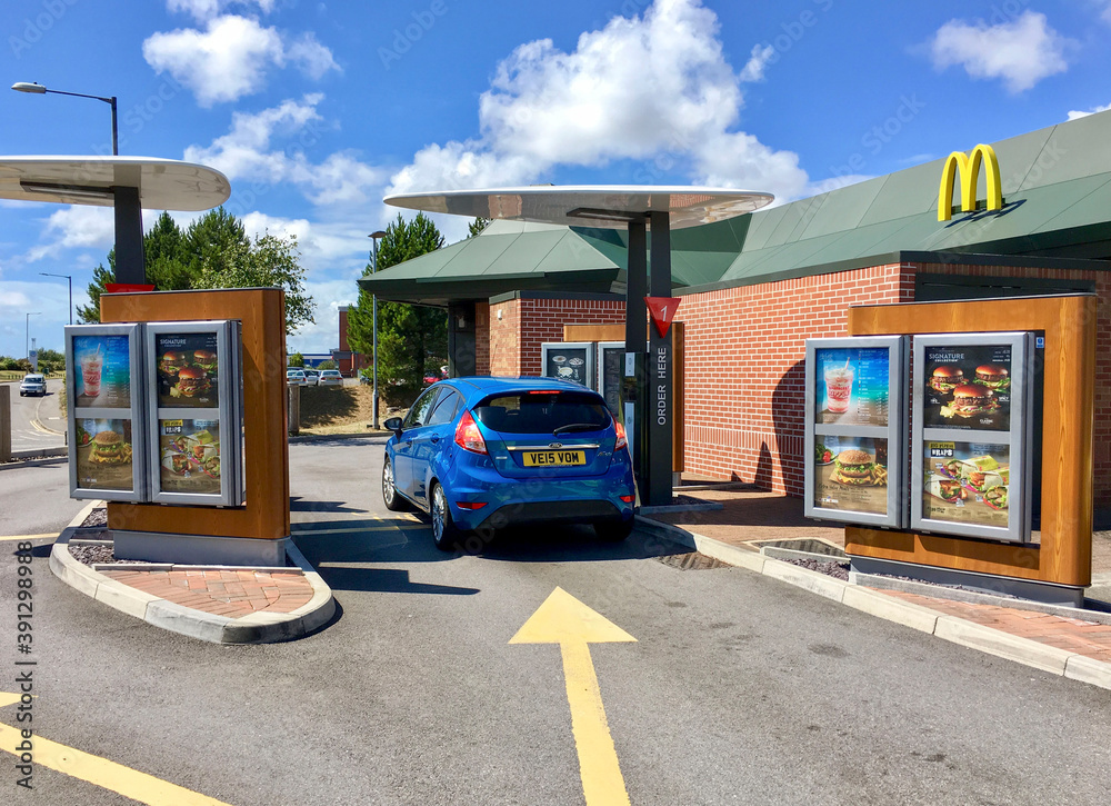 Swansea, UK July 31, 2018 McDonalds Restaurant and Drive Through