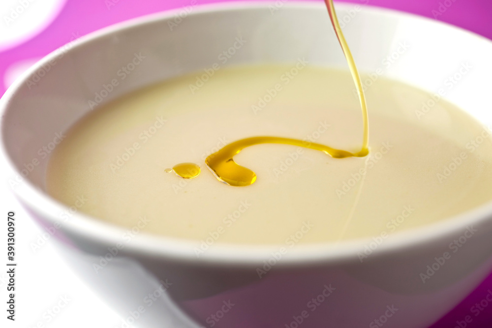Close up of bean and potato puree soup Close up of bean and potato puree soup