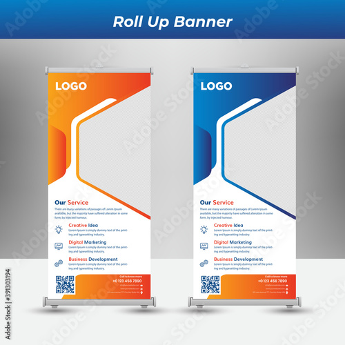 Corporate rollup banner template design Premium Vector
