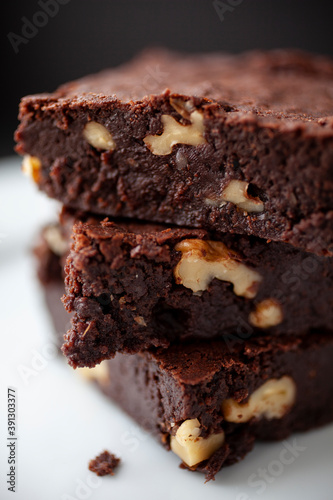 Close up of brownie cake