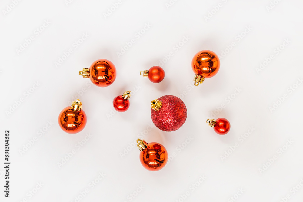 Christmas balls. New year. Flat lay Christmas balls. New year. Flat lay
