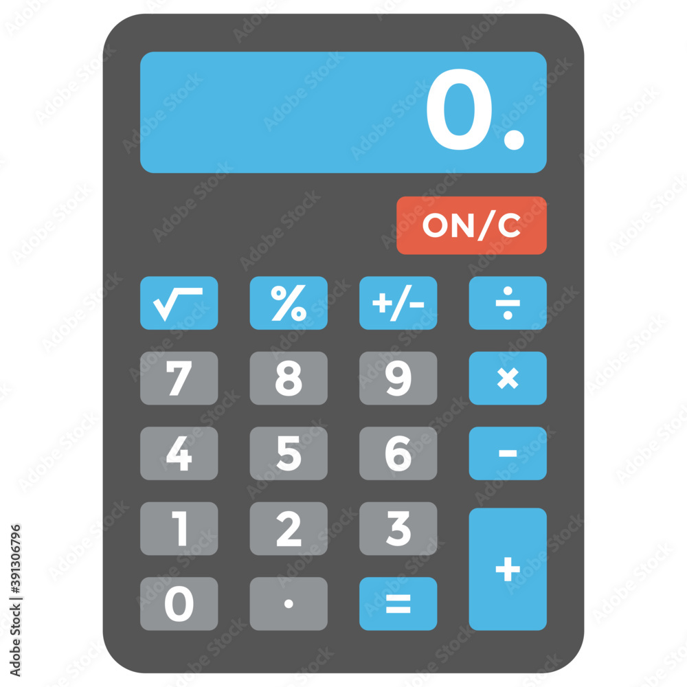 A flat design vector icon of calculation device, calculator
A flat design vector icon of calculation device, calculator