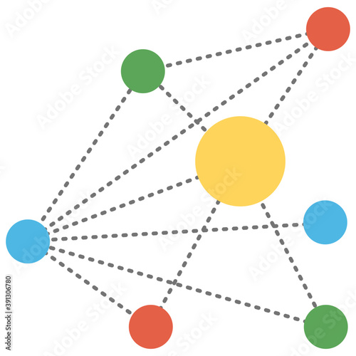 
A widely spread business network flat vector icon
