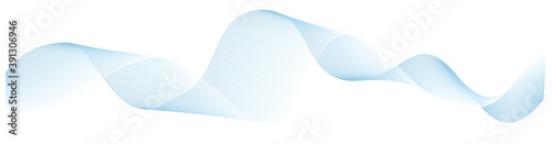 Obraz na plátně abstract vector blue curve wave lines on white background