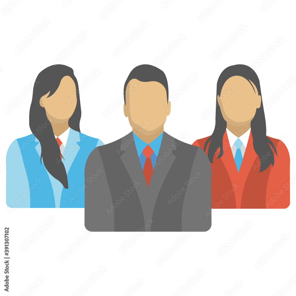 A group of professional people, team flat vector icon
A group of professional people, team flat vector icon