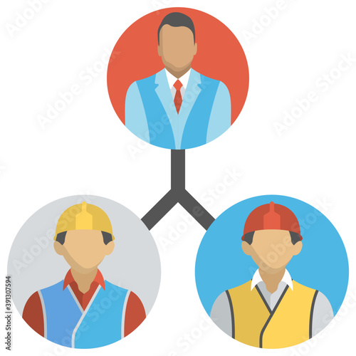 
A widely spread business network flat vector icon
