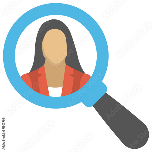 
Talent hunt and Recruitment process flat vector icon
