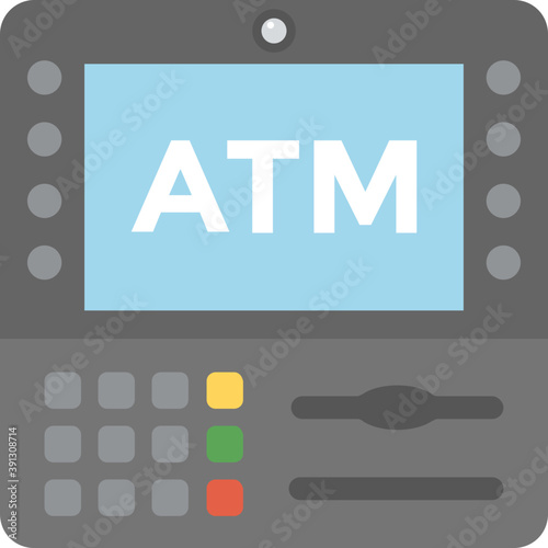 
Electronic payment method, pos terminal flat icon
