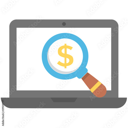 
Looking for money, business search flat icon
