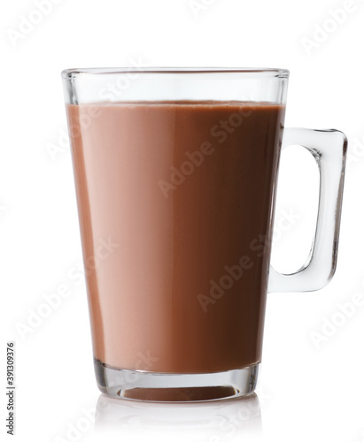 glass cup of chocolate milk