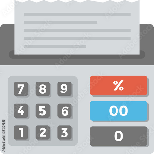 
Electronic payment method, pos terminal flat icon
