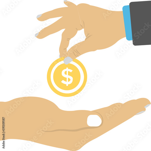 
Hand collecting money, Investment flat icon
