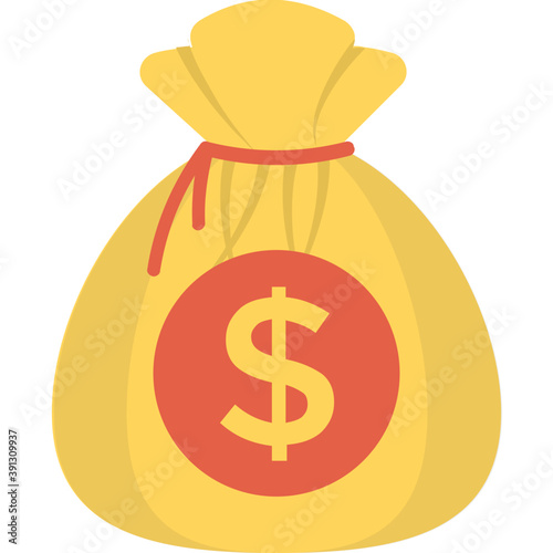 
Money sack, capital flat icon
