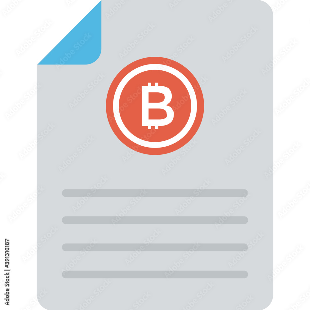 Bitcoin document, financial paper flat icon
Bitcoin document, financial paper flat icon