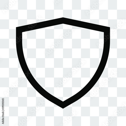 Shield icon, protection sign, transparent background