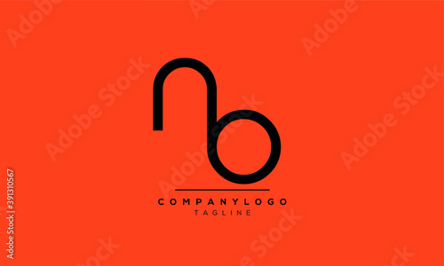 Alphabet letters Initials Monogram logo nb or bn