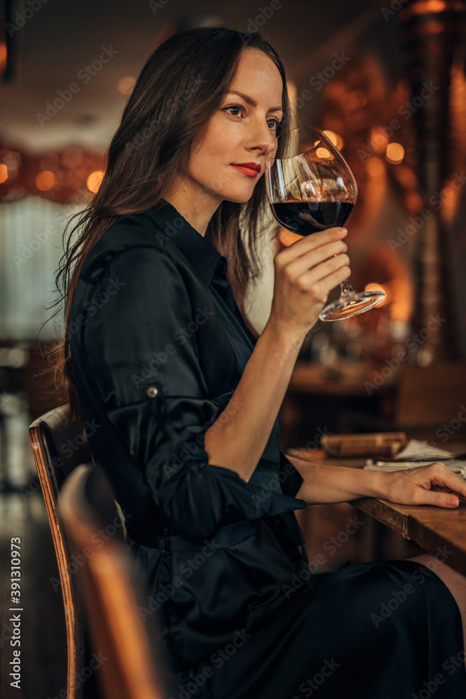 woman drinking wine 