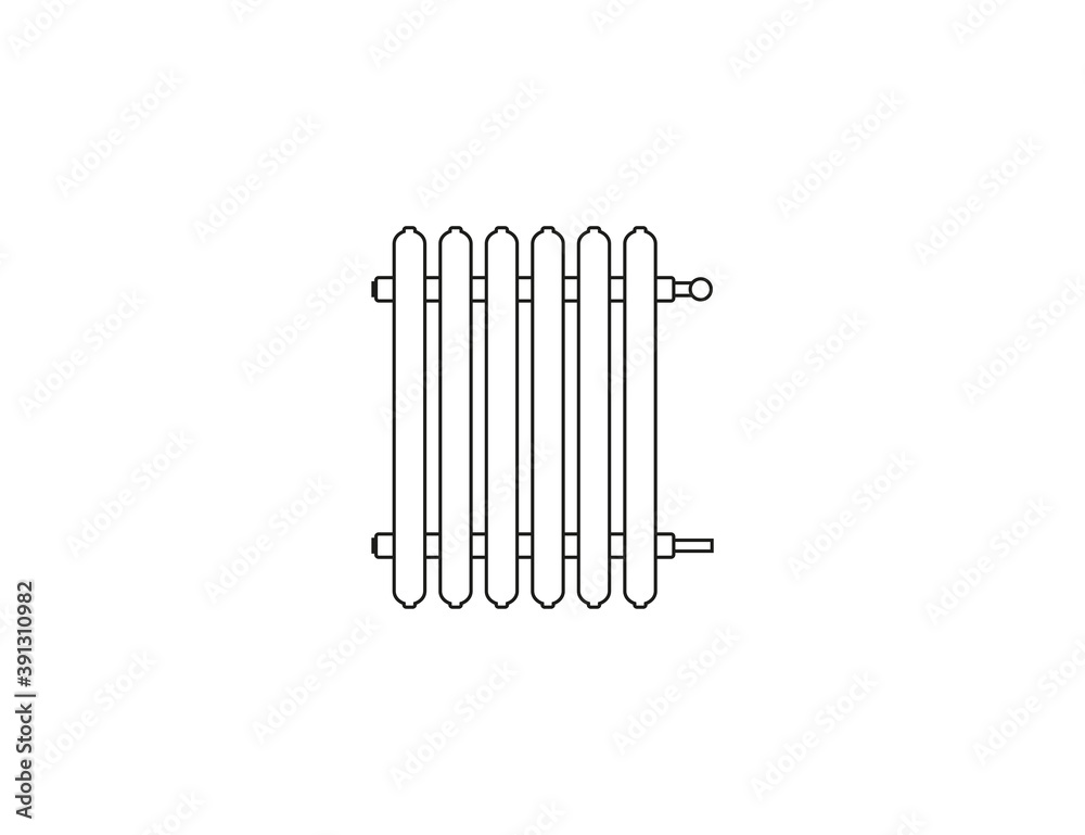 Radiator, heater icon on white background. Vector illustration. Radiator, heater icon on white background. Vector illustration.