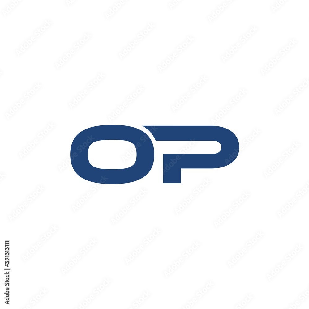 Initial Simple Letter OP Logo isolated on white background Initial Simple Letter OP Logo isolated on white background