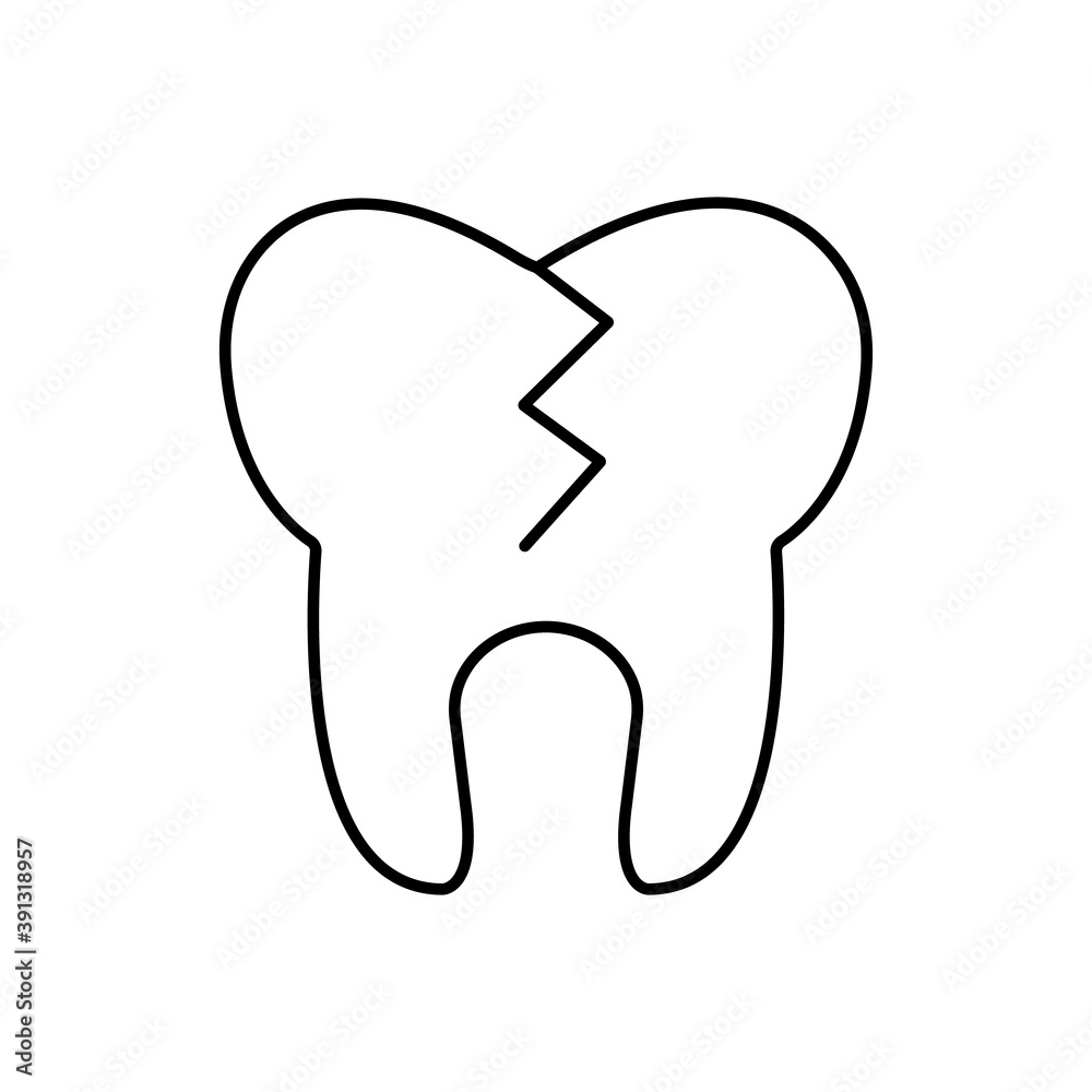 bad tooth icon element of dentistry icon for mobile concept and web apps. Thin line bad tooth icon can be used for web and mobile. Premium icon on white background