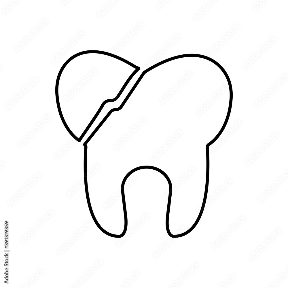 broken tooth icon element of dentistry icon for mobile concept and web apps. Thin line broken tooth icon can be used for web and mobile. Premium icon on white background broken tooth icon element of dentistry icon for mobile concept and web apps. Thin line broken tooth icon can be used for web and mobile. Premium icon on white background