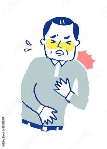 胸が苦しい男性