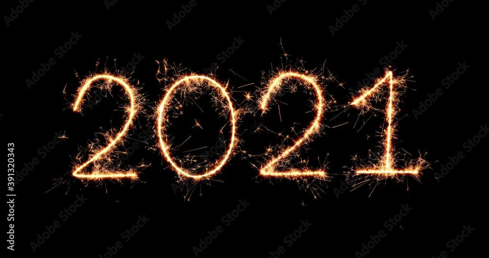 Happy New Year 2021 Video Animation with dynamic particles. Sparkling golden numbers on black background. Flicker light glowing. 4K graphic animation. For designing animated greeting cards and banners Happy New Year 2021 Video Animation with dynamic particles. Sparkling golden numbers on black background. Flicker light glowing. 4K graphic animation. For designing animated greeting cards and banners