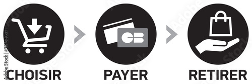 Obraz na płótnie CHOISIR PAYER RETIRER NOIR w salonie