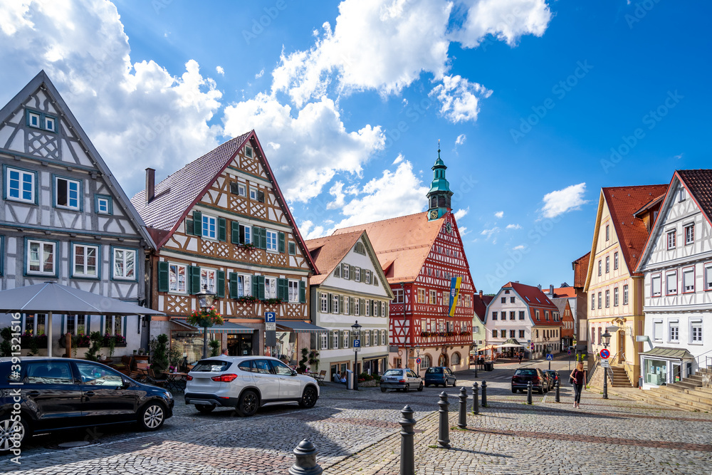 Marktplatz, Backnang, Baden-Württemberg, Deutschland 