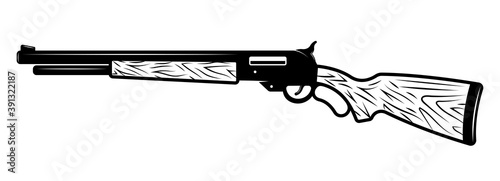Gun rifle vector Illustration in monochrome style