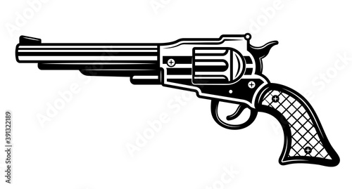 Fotografie, Obraz Western pistol or revolver vector Illustration