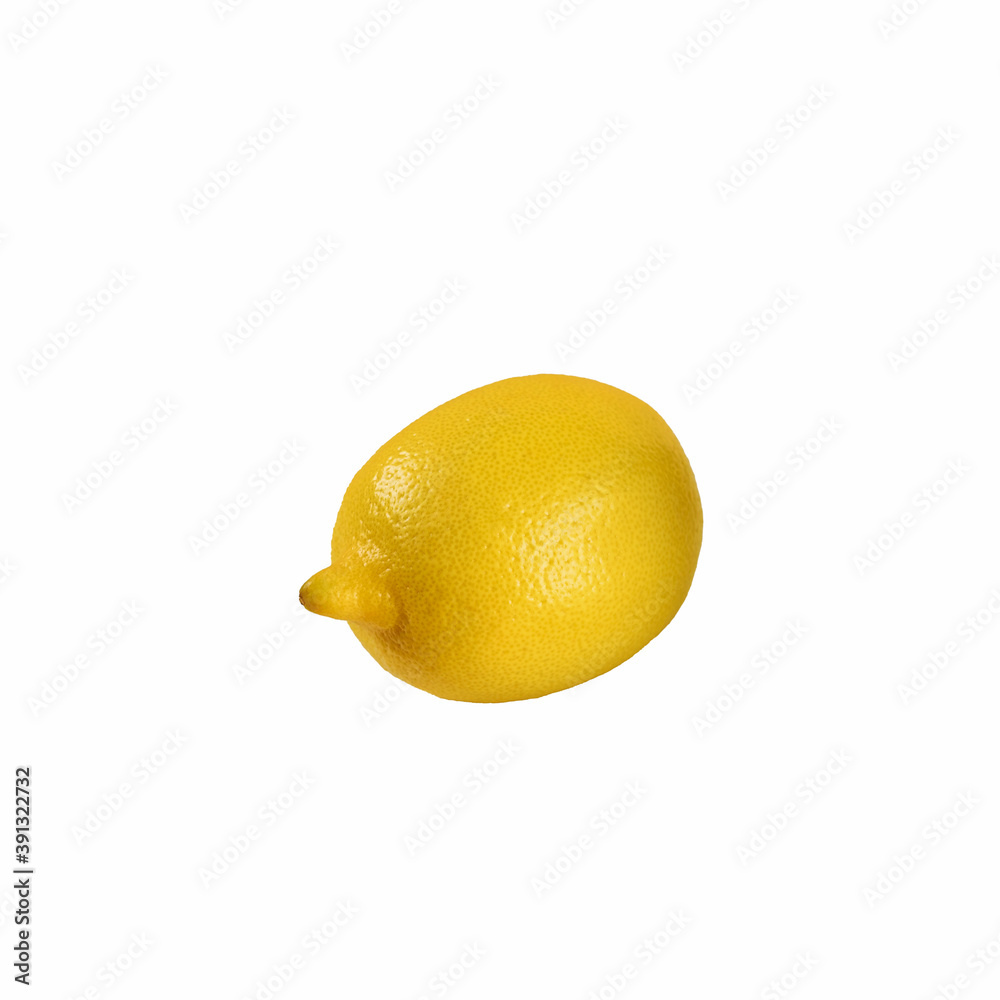 Close up single organic lemon fruit isolated on white background. Close up single organic lemon fruit isolated on white background.