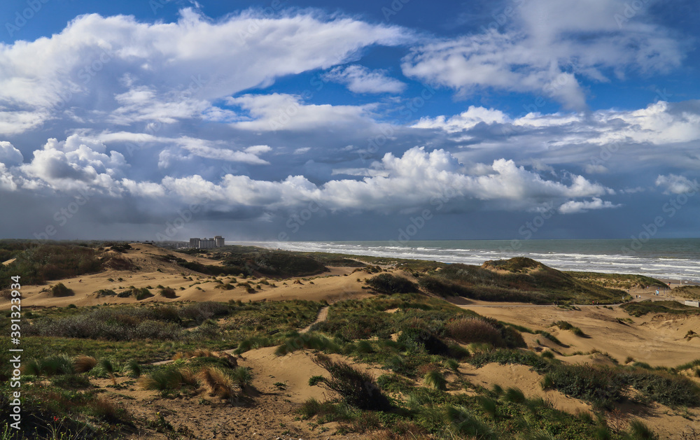 Dunes and clouds at Kijkduin in The Hague, Holland Dunes and clouds at Kijkduin in The Hague, Holland