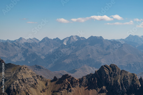 Views of the Infiernos, Argualas and Garmo Negro from the top of Collarada peak photo