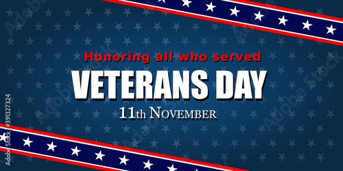Happy Veterans Day with American flag