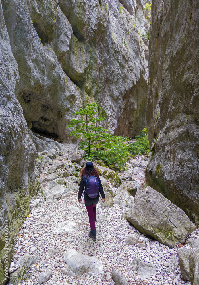 Gole di Celano (Italy) - A naturalistic wild attraction for hikers in the Natural Park Sirente-Velino, Abruzzo region, municipal of Aielli and Celano