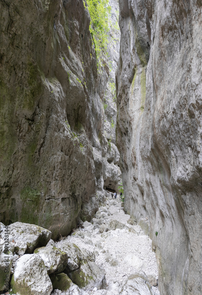 Gole di Celano (Italy) - A naturalistic wild attraction for hikers in the Natural Park Sirente-Velino, Abruzzo region, municipal of Aielli and Celano